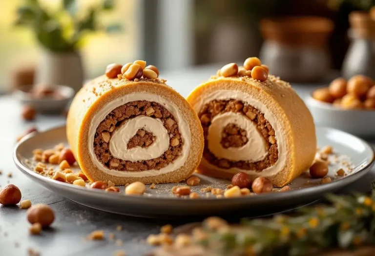 Ce roulé au praliné renferme une crème mousseline irrésistible… et un croustillant de noisettes qui fait totalement craquer