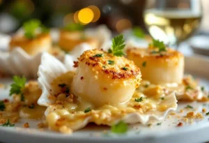 Ces Saint-Jacques gratinées au vin blanc et à la crème font un tabac au réveillon