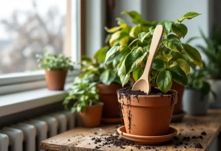 Vos plantes jaunissent en hiver ? Ajoutez cette cuillère avant qu’il ne soit trop tard