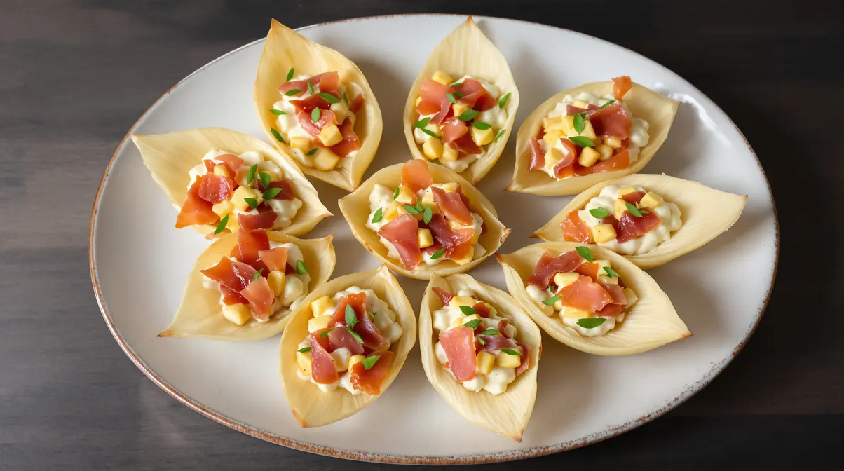 Petites barquettes d’endive au jambon pour un apéritif vraiment ultra express